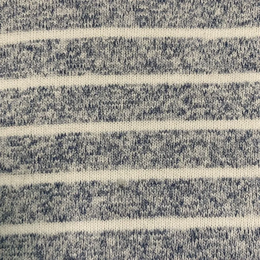 Thread & Supply Blue and White Striped Quarter Zip along Sleeve Pullover